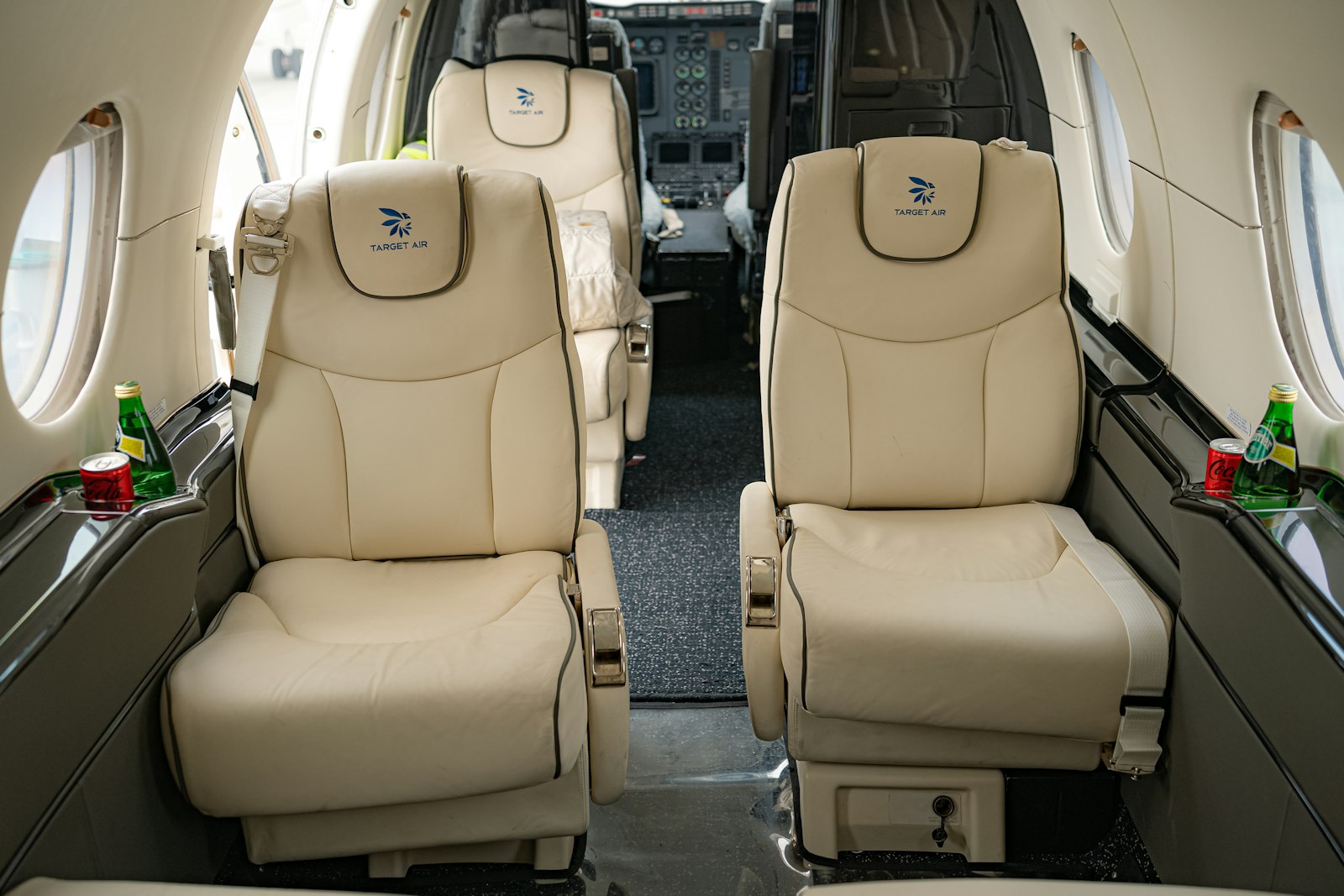 Private consultation lounge aboard a Zino Aviation jet